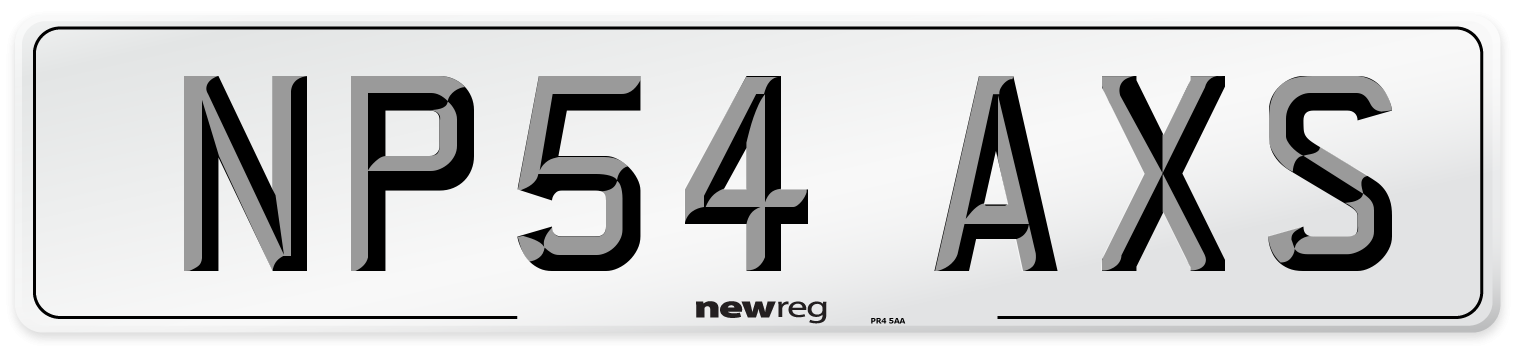 NP54 AXS Number Plate from New Reg